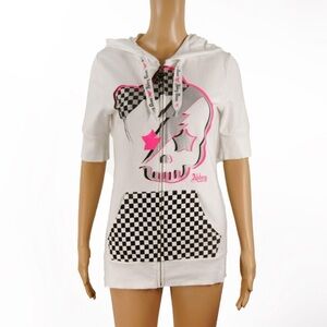 Vintage Y2K Abbey Dawn by Avril Lavigne Emo Punk Short Sleeve Zip Up Hoodie